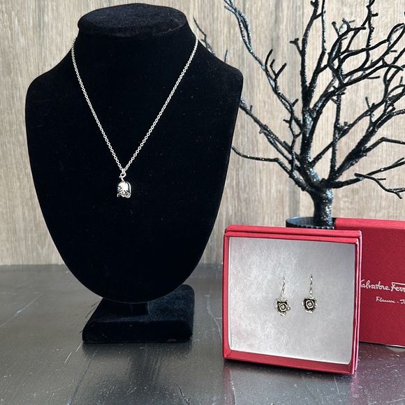 Salvatore Ferragamo Jewelry - Salvatore Ferragamo Set Tulip Pendant Necklace & Ear Tulip Earrings